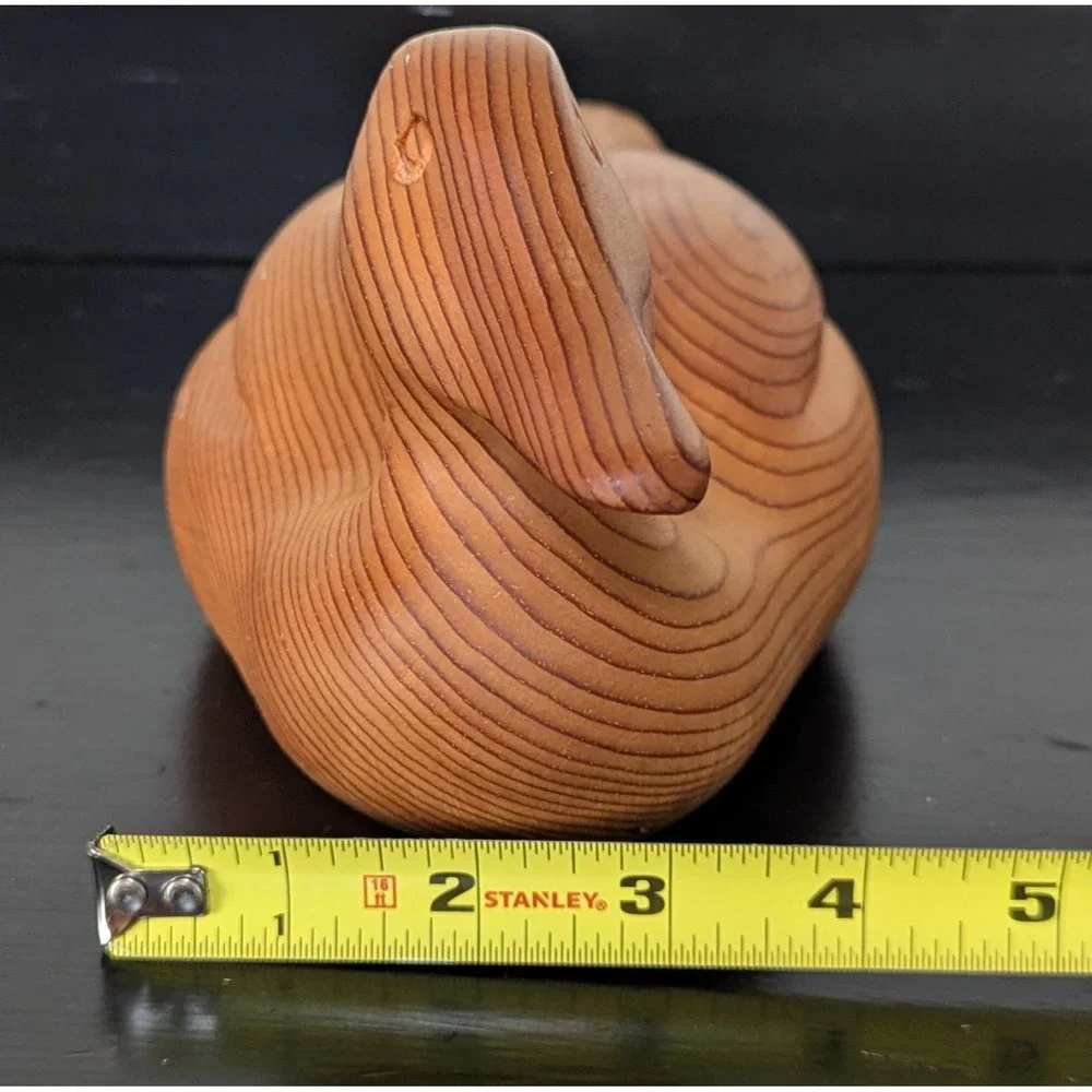 Hand-Carved Solid Wood Duck Decoy Natural Finish 11‎ 1/2